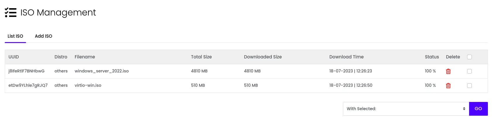 add iso files to vps