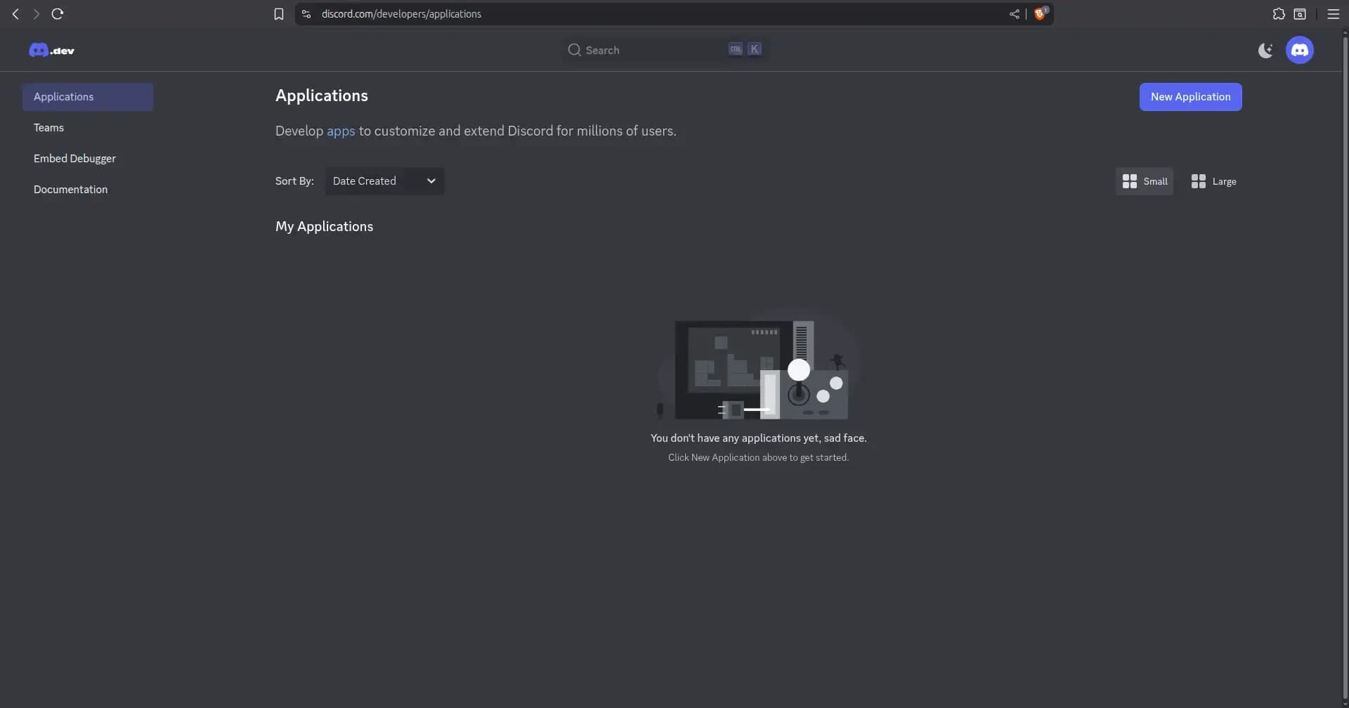 create new application