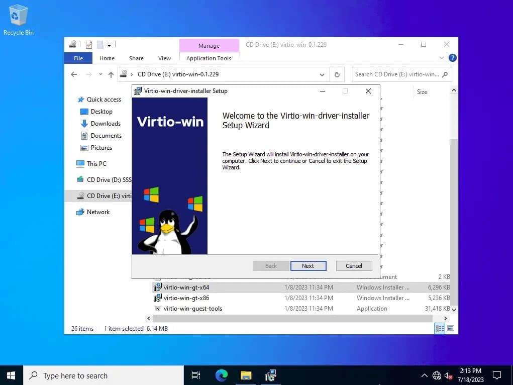install virtio drivers