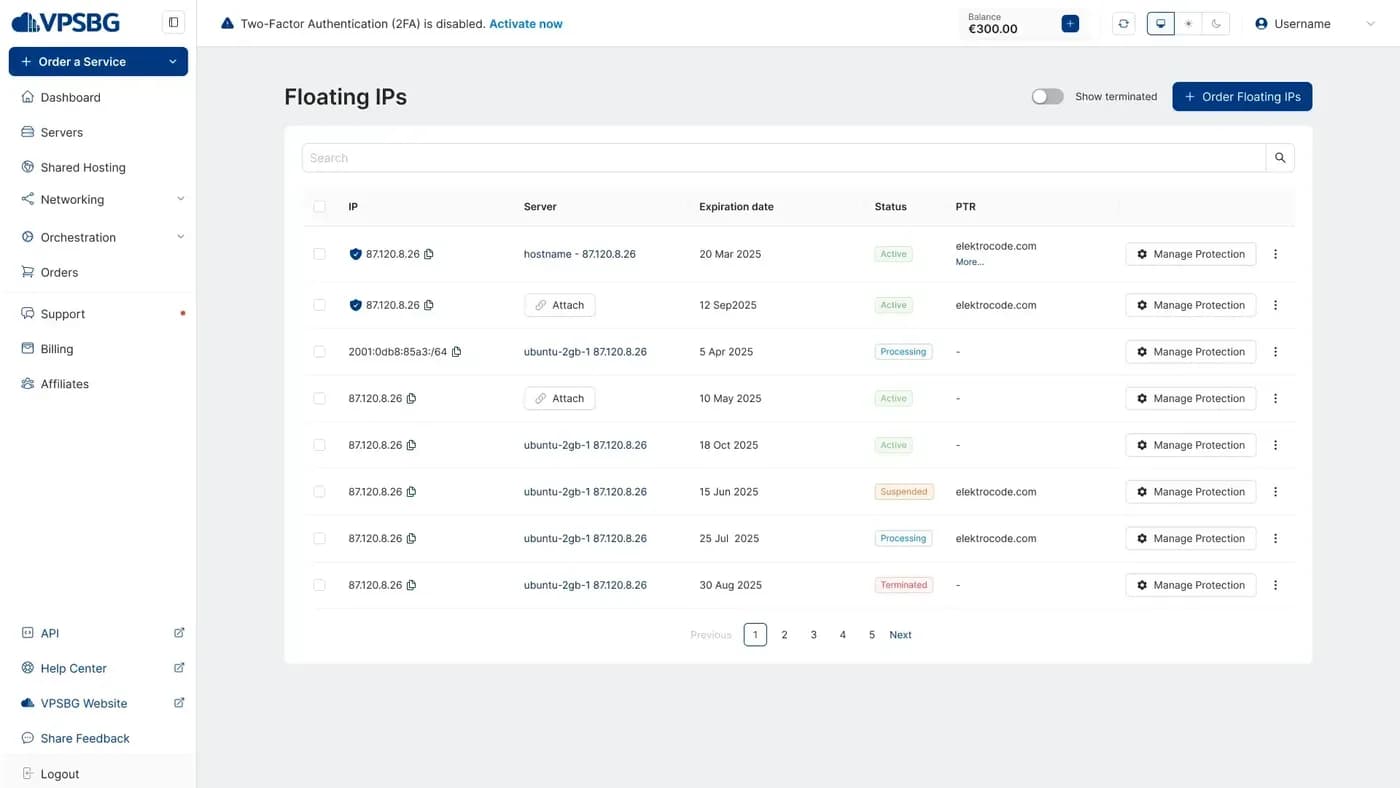 floating ips list