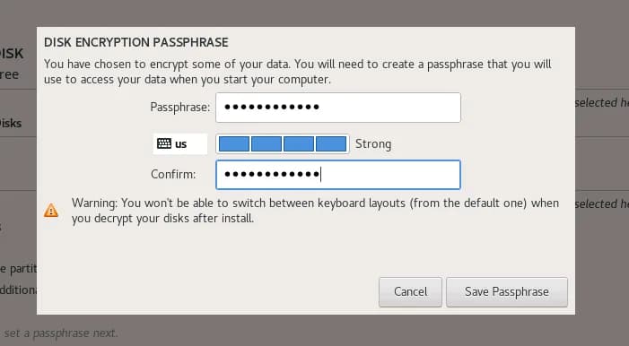 save passphrase