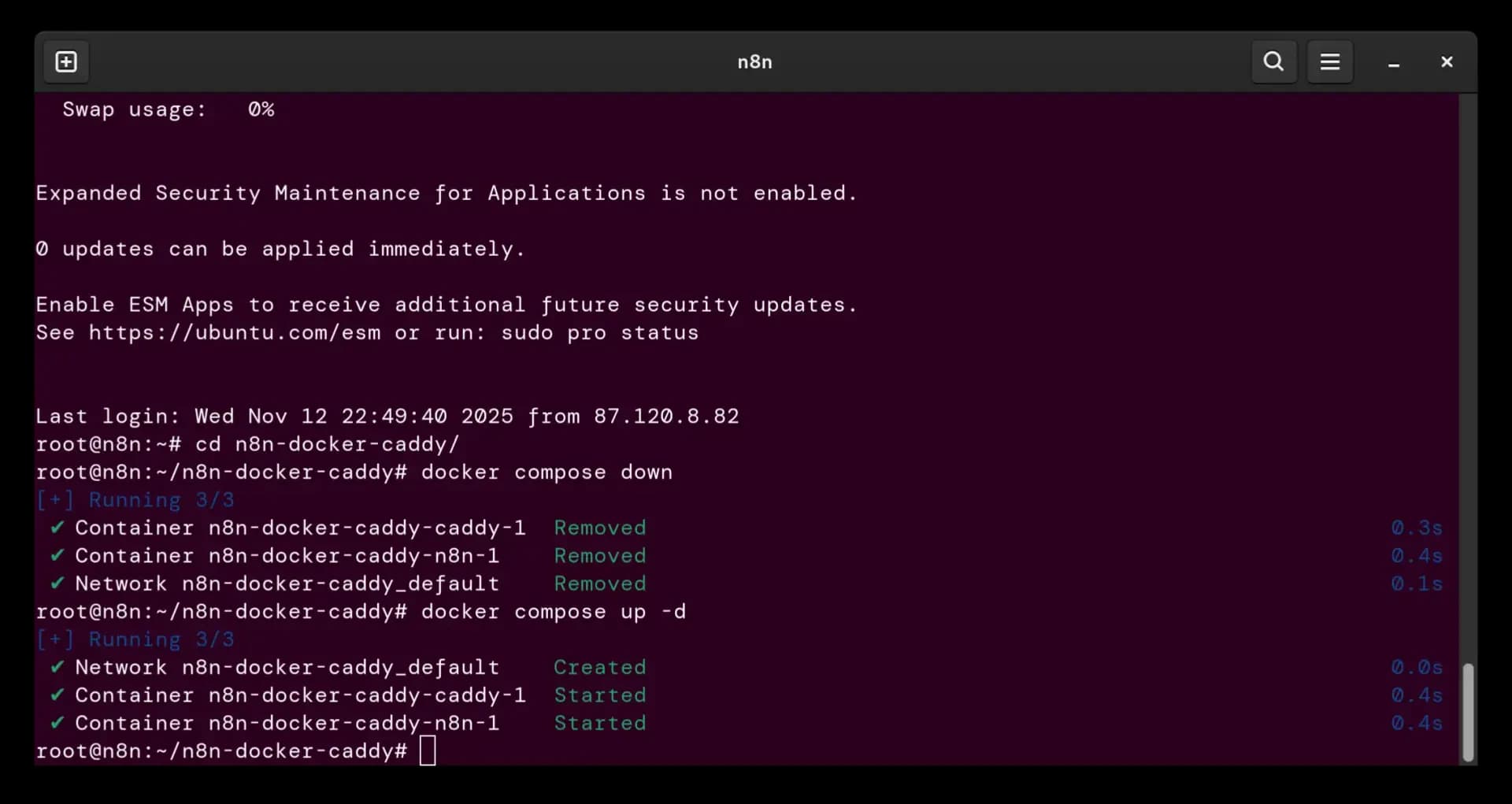 docker compose up down