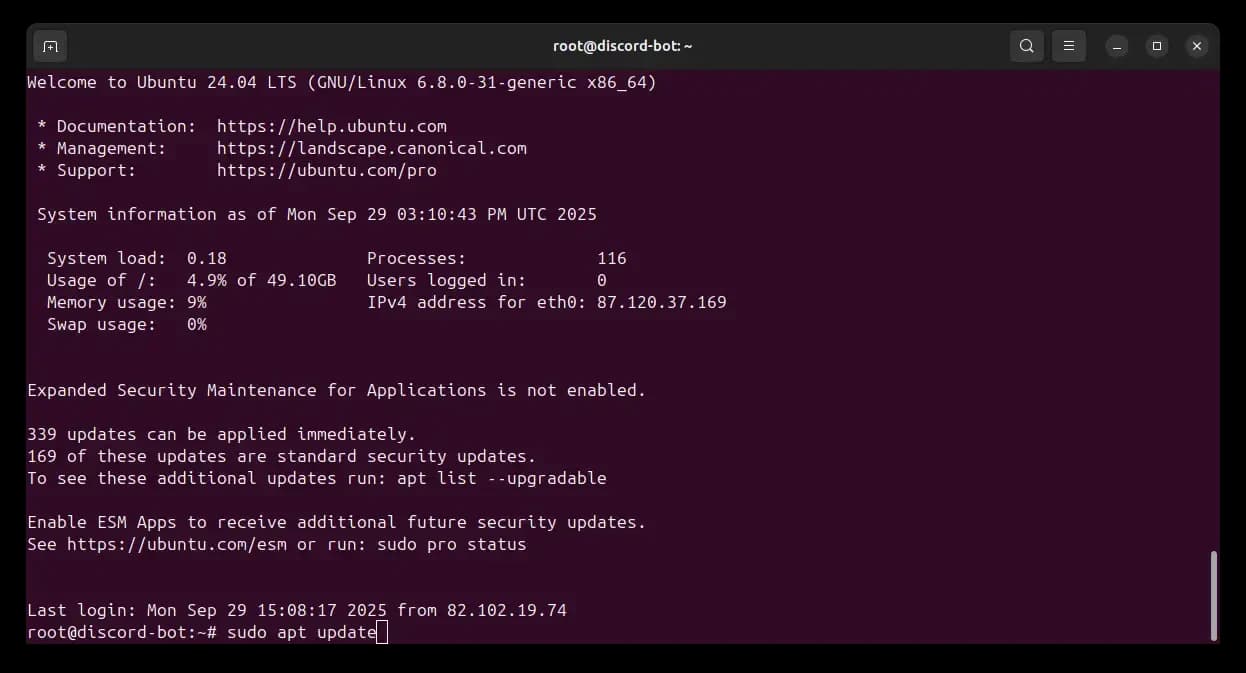 apt update