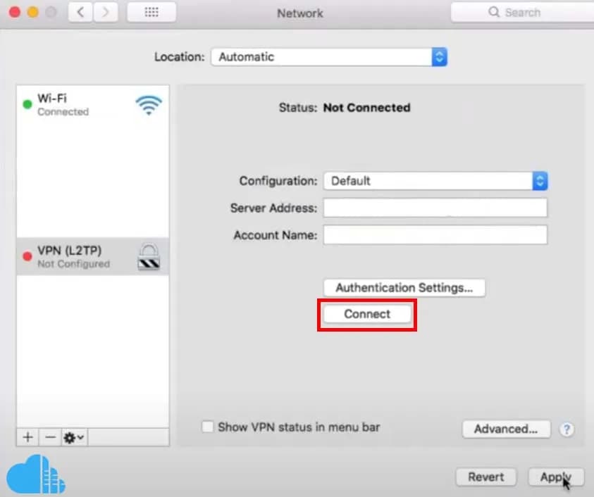 click on the connect button