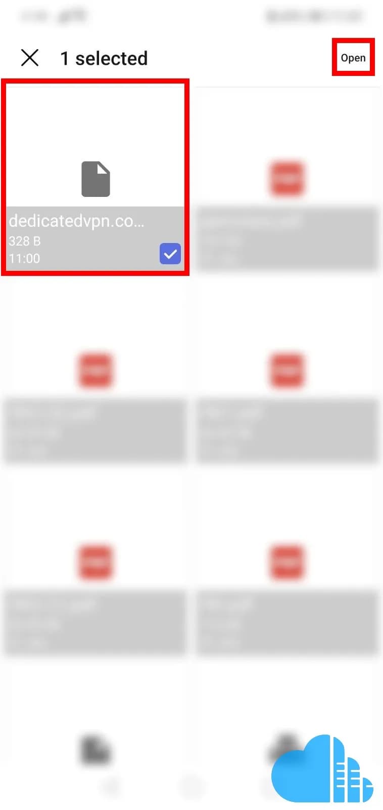 select the configuration file