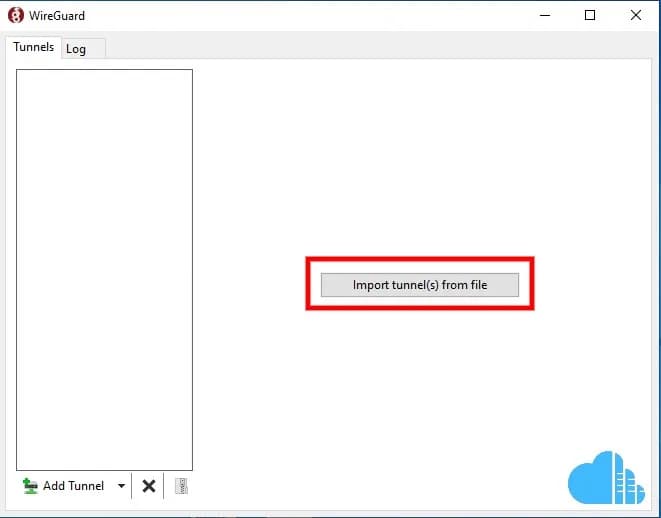 import the vpn configuration file