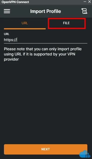 select the configuration file