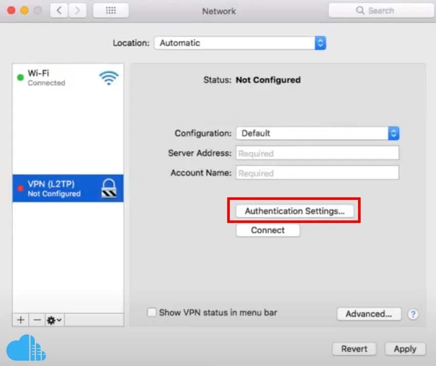 click on authentication settings