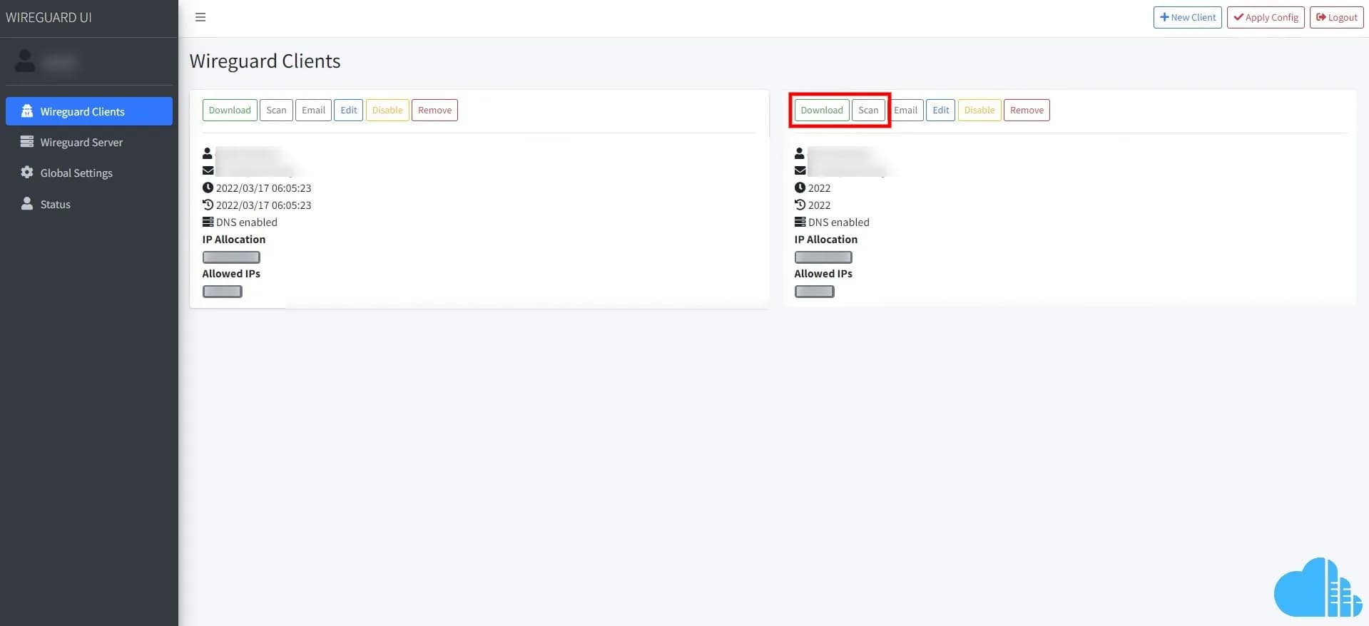 scan or download the new user profile