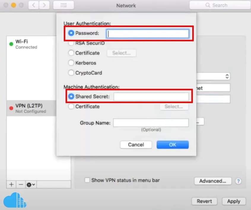 configuring the authentication settings