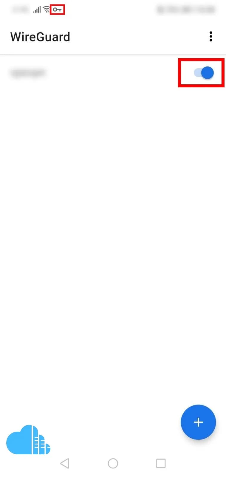 tap the toggle button to connect or disconnect from your vpn server