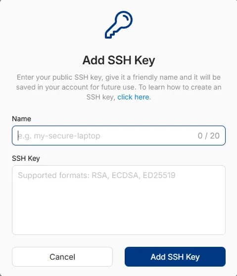 add ssh key