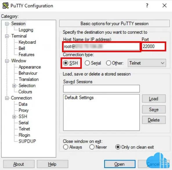 use the SSH client to log into your server