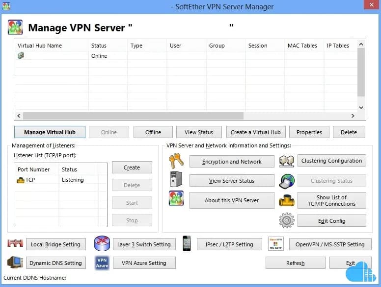 server management window